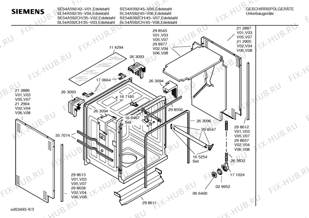Схема №2 SE54A592CH с изображением Краткая инструкция для электропосудомоечной машины Bosch 00586510