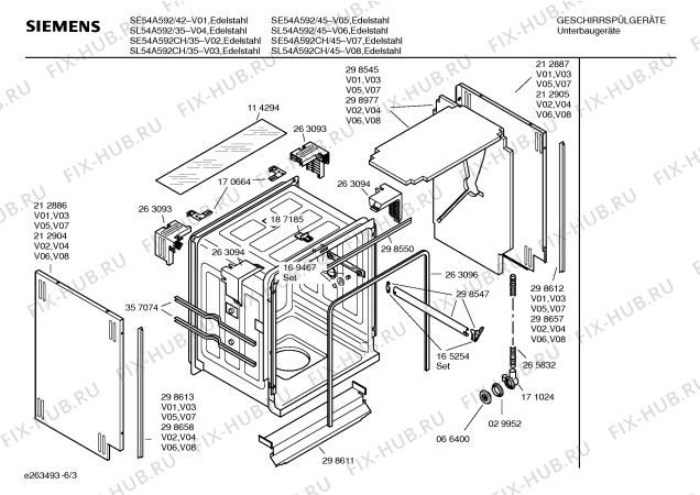 Взрыв-схема посудомоечной машины Siemens SE54A592 - Схема узла 03