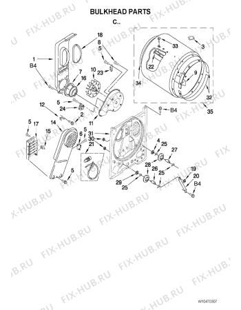 Схема №3 4KMEDC405WQ с изображением Переключатель для сушильной машины Whirlpool 482000007519