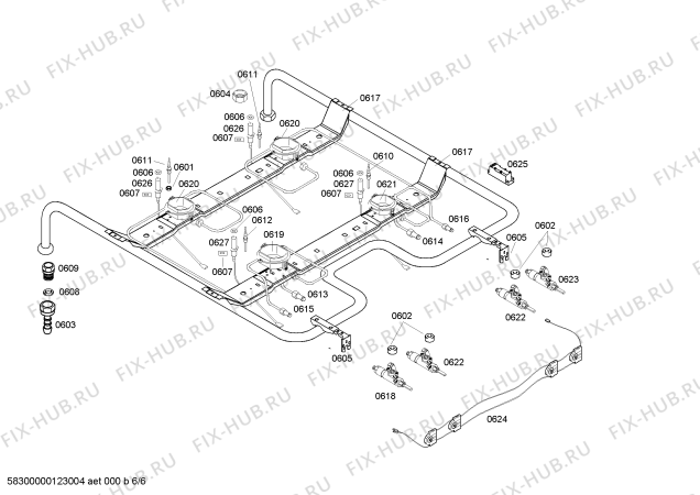 Схема №3 HSV745055S с изображением Планка для плиты (духовки) Bosch 00478668