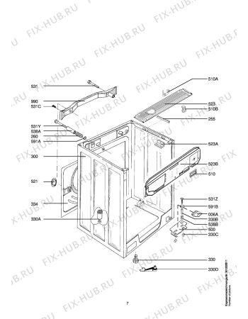 Взрыв-схема стиральной машины Aeg LAV88739 WB-W - Схема узла Housing 001