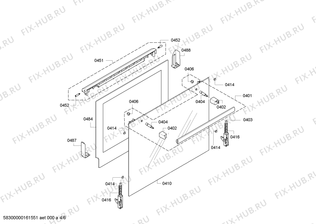 Взрыв-схема плиты (духовки) Bosch HBA13B262B - Схема узла 04