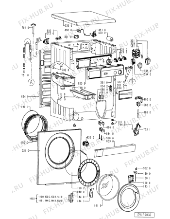 Схема №1 AWV 515 с изображением Обшивка для стиралки Whirlpool 481945328271