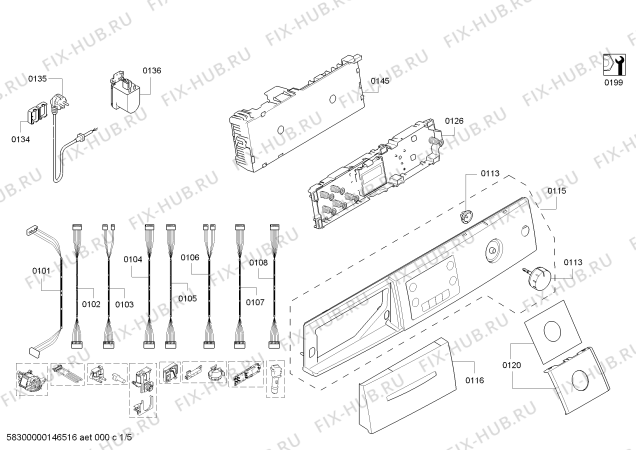 Схема №3 WAS327C1NL Logixx8VarioPerfect aquastop Vlekkenatomaat Platinum Edition с изображением Панель управления для стиральной машины Bosch 00679152