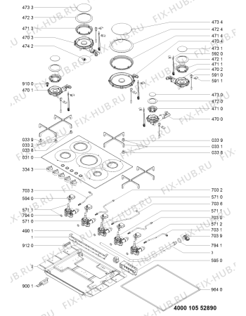 Схема №1 TGZ 5757 C/IXL с изображением Пламярассекатель для духового шкафа Whirlpool 481010411825