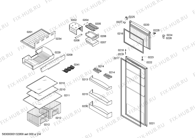 Схема №2 KD45NV03NE с изображением Упор для холодильника Siemens 00612967