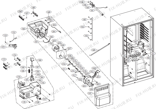 Схема №3 NRS85557E (244307, HRF661FF/ASS) с изображением Электролампа для холодильника Gorenje 261711