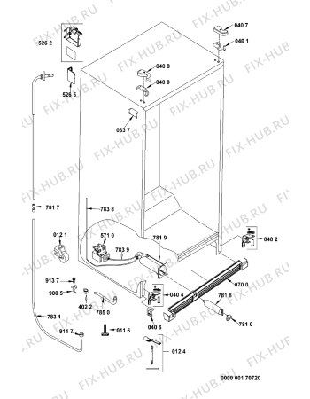 Взрыв-схема холодильника Whirlpool FRBB36AF202 (F090522) - Схема узла