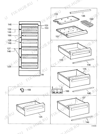 Взрыв-схема холодильника Electrolux EU7119C - Схема узла Internal parts