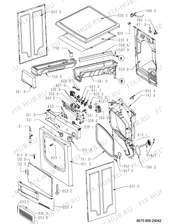 Схема №1 AWZ 8594 с изображением Обшивка для сушилки Whirlpool 481245215083