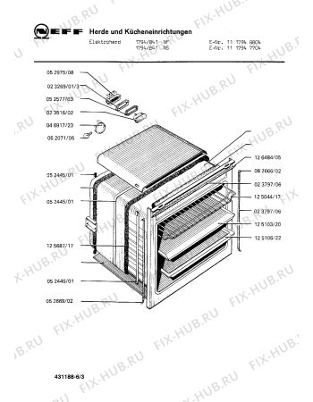 Взрыв-схема плиты (духовки) Neff 1117947704 1794/841NS - Схема узла 03
