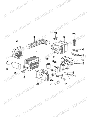 Взрыв-схема плиты (духовки) Electrolux CO1285B1 - Схема узла Microwave equipment