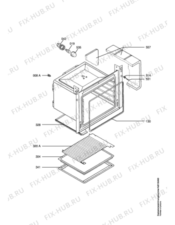 Взрыв-схема плиты (духовки) Electrolux EOB2600X NORDIC BM - Схема узла Oven