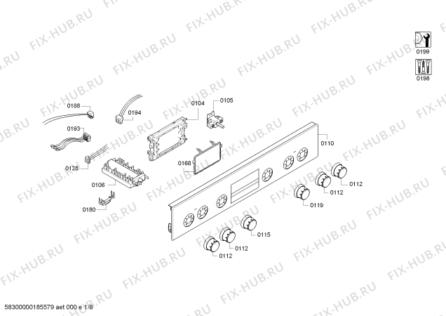 Схема №1 HR645251F с изображением Соединительный кабель для плиты (духовки) Bosch 00646487