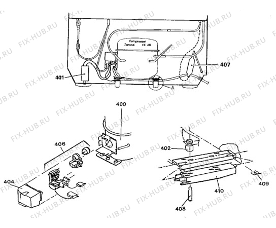 Взрыв-схема холодильника Aeg OA2682 - Схема узла Cooling system 017