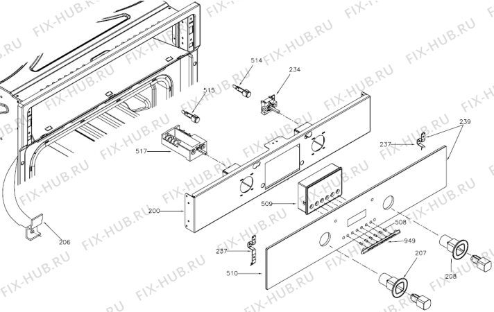 Взрыв-схема плиты (духовки) Gorenje BP8960W (159168, B600PIRO) - Схема узла 04