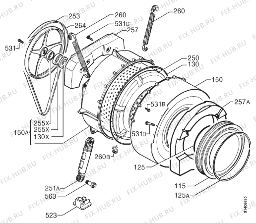 Взрыв-схема стиральной машины Corbero LDE1550 - Схема узла Functional parts 267