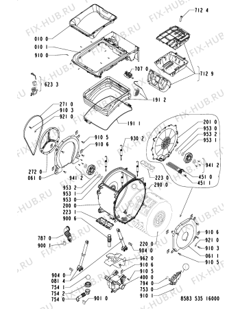 Схема №2 WAT 95650 с изображением Электропроводка для стиралки Whirlpool 481232118086