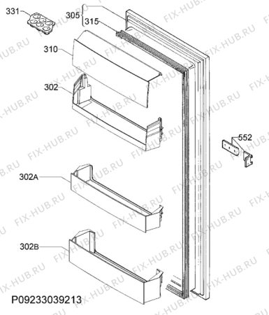 Взрыв-схема холодильника Electrolux ERN2170AOW - Схема узла Door 003