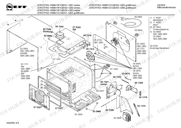 Схема №2 H6850W2GB GB-6255.11 с изображением Передняя панель для микроволновки Bosch 00273862