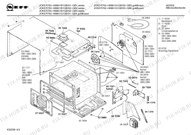 Схема №2 H6861G1GB GB-6260.11 с изображением Передняя часть корпуса для свч печи Bosch 00203092