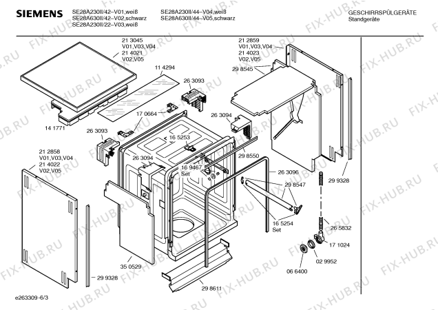 Взрыв-схема посудомоечной машины Siemens SE28A230II white edition - Схема узла 03