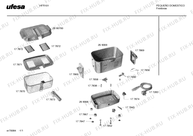 Схема №1 HFR101 с изображением Стакан для тостера (фритюрницы) Bosch 00269069