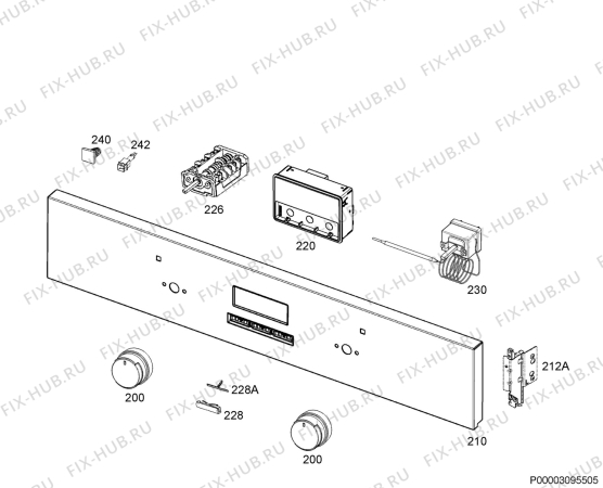 Взрыв-схема плиты (духовки) Electrolux F43GXE - Схема узла Command panel 037