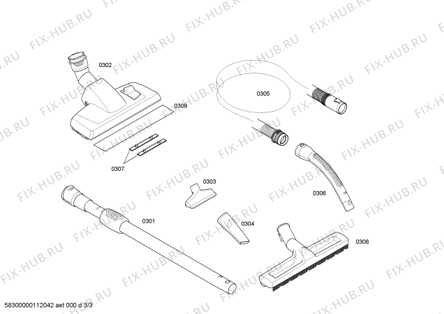 Взрыв-схема пылесоса Privileg VS06PR32 privileg compactclean 3 1800W Hepa-Filtersystem - Схема узла 03