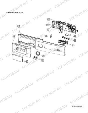 Схема №3 LOS 7010 с изображением Ручка (крючок) люка для стиралки Whirlpool 482000023699