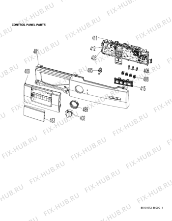 Схема №3 AWG/B M7080 с изображением Порошкоприемник (дозатор) для стиралки Whirlpool 482000010523