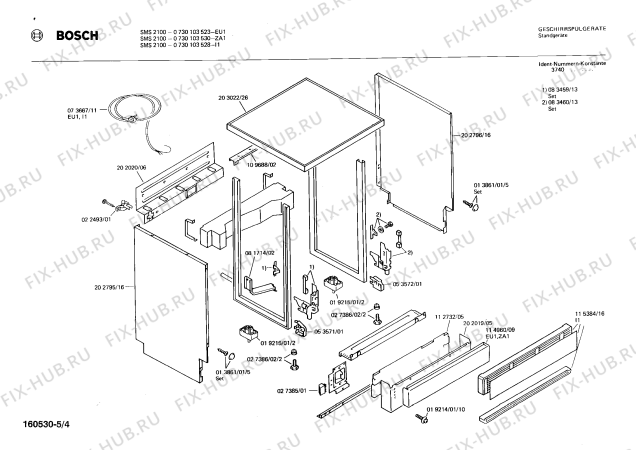 Взрыв-схема посудомоечной машины Bosch 0730103528 SMS2100 - Схема узла 04