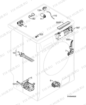 Взрыв-схема стиральной машины Electrolux EWC10550W - Схема узла Electrical equipment 268