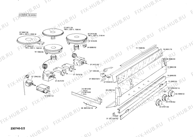 Взрыв-схема плиты (духовки) Siemens HS642546 - Схема узла 02