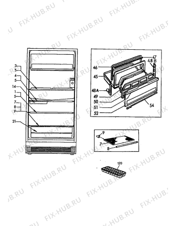 Взрыв-схема холодильника Electrolux ER2602C - Схема узла Internal parts