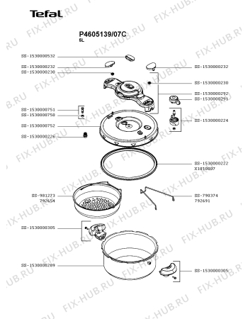 Схема №1 P4605139/07B с изображением Котелка Tefal SS-1530000532