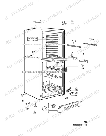 Взрыв-схема холодильника Electrolux ERB4106 - Схема узла C10 Cabinet