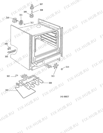 Взрыв-схема плиты (духовки) Electrolux CF6531WS - Схема узла Functional parts