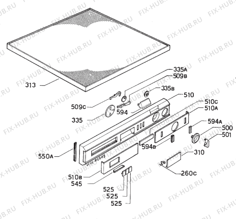 Взрыв-схема посудомоечной машины Zanussi ZBN307X - Схема узла Command panel 037