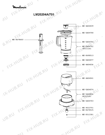 Схема №1 LM2070BF/701 с изображением Ручка регулировки для блендера (миксера) Moulinex MS-0697335