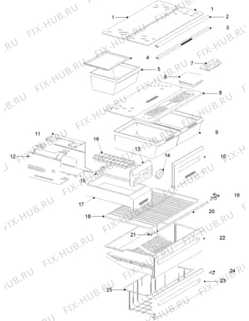 Взрыв-схема холодильника Zanussi ZFK56/38RF - Схема узла Furniture