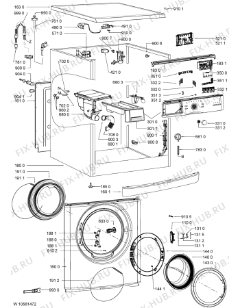 Схема №2 AWOD 4811 с изображением Обшивка для стиралки Whirlpool 481010565562