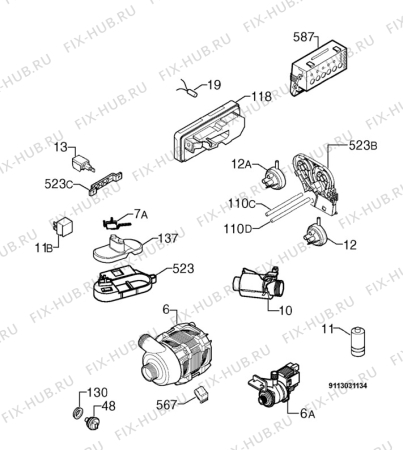 Взрыв-схема посудомоечной машины Privileg 449417_11115 - Схема узла Electrical equipment 268