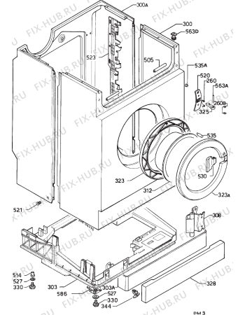 Взрыв-схема стиральной машины Husqvarna Electrolux QW1500H - Схема узла Cabinet + armatures
