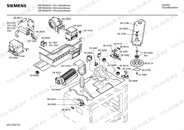 Схема №3 HB79040GB с изображением Панель для плиты (духовки) Siemens 00285804