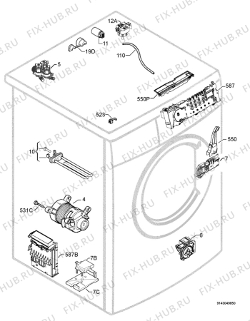 Взрыв-схема стиральной машины Aeg Electrolux L66850L - Схема узла Electrical equipment 268