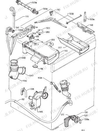 Взрыв-схема стиральной машины Zanussi WDI1215B - Схема узла Hydraulic System 272