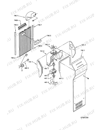 Схема №4 ARG 477 с изображением Электромотор для холодильной камеры Whirlpool 481236138099