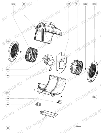 Взрыв-схема вытяжки Electrolux EFC635X/A - Схема узла Section 3