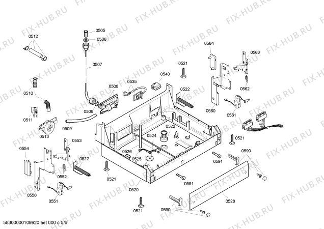 Взрыв-схема посудомоечной машины Bosch SGU53E05AU - Схема узла 05